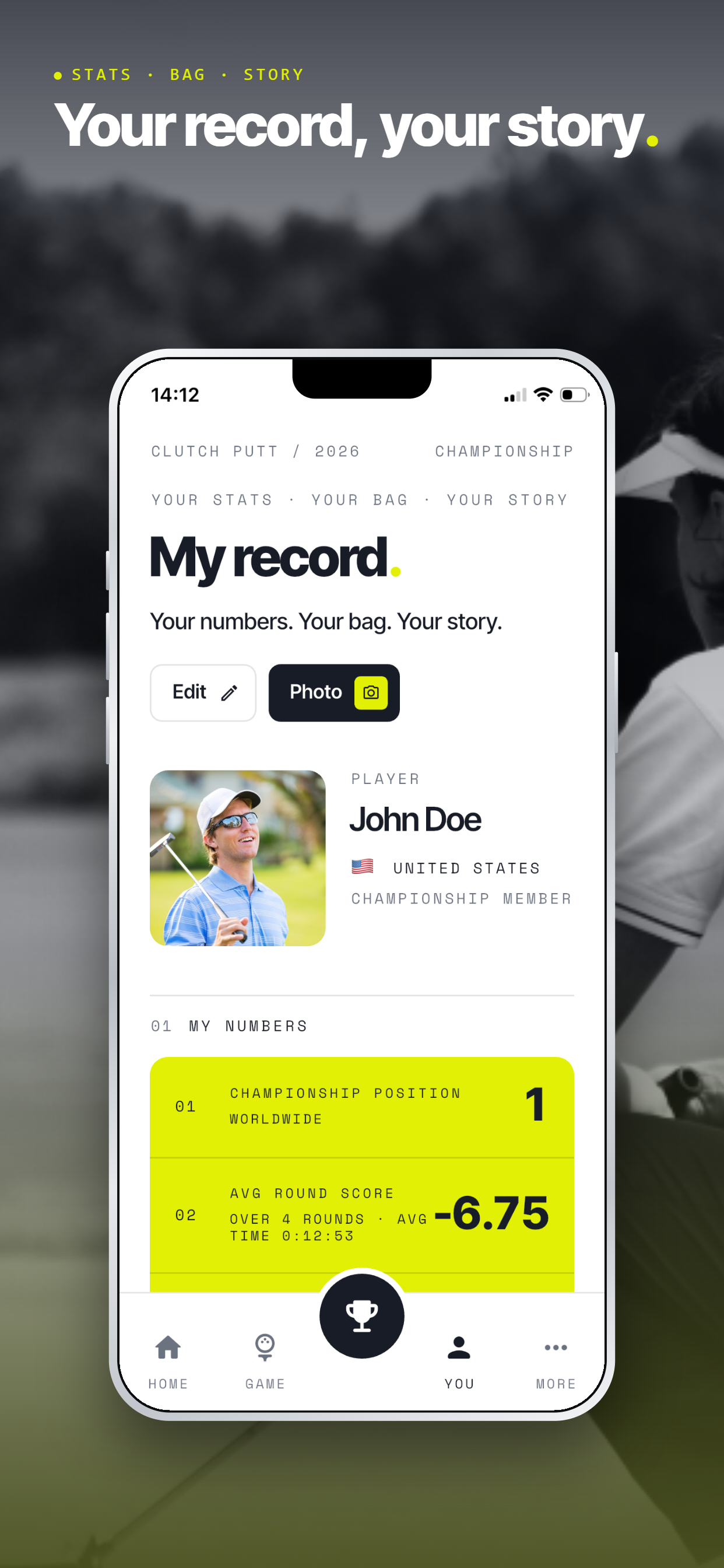 My record — your stats, your story